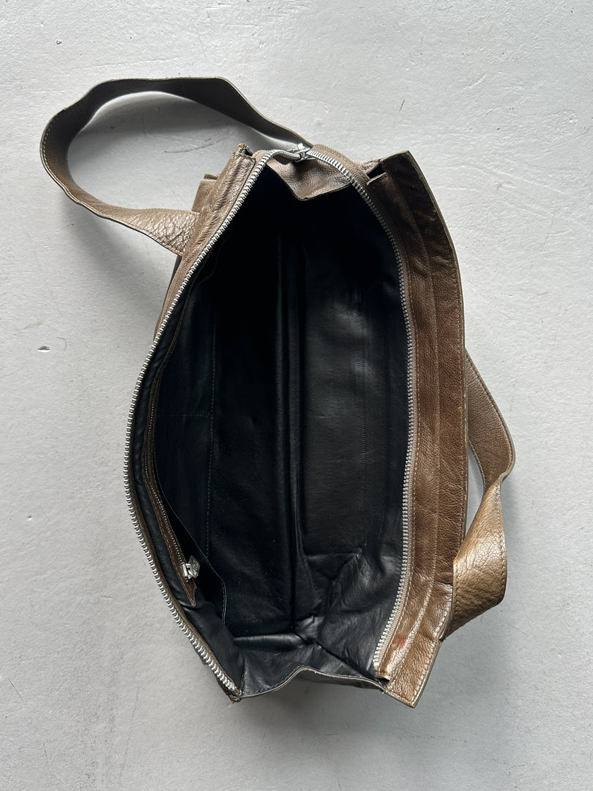 KRIZIA - 1990s LEATHER SILHOUETTE SHOULDER BAG