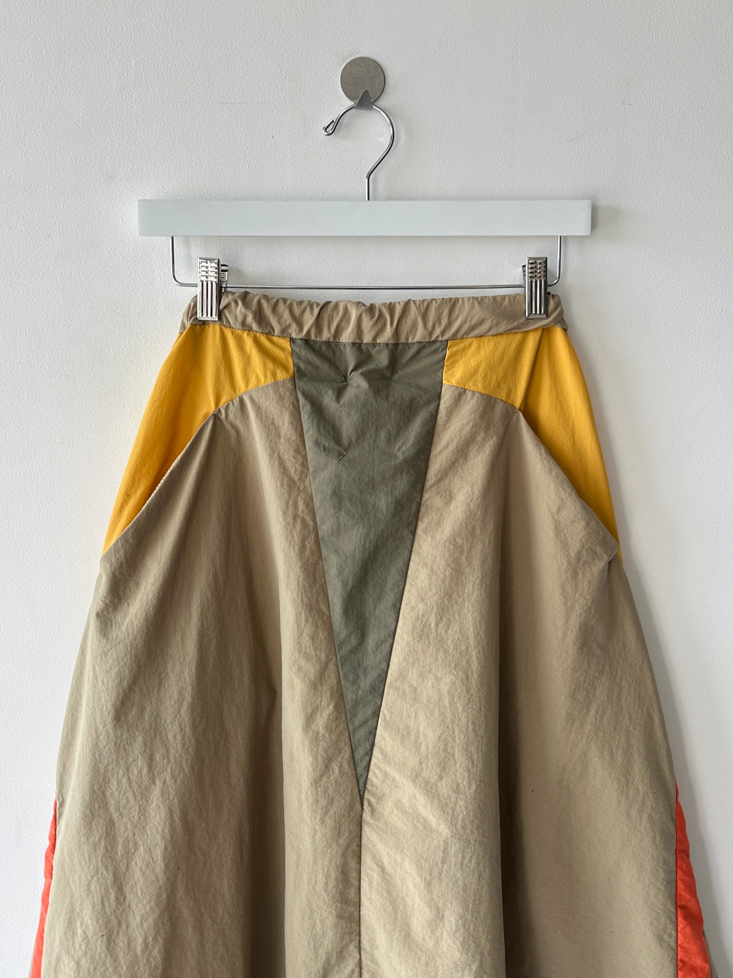 JAPANESE LABEL 2000s COLOUR BLOCK NYLON SKIRT