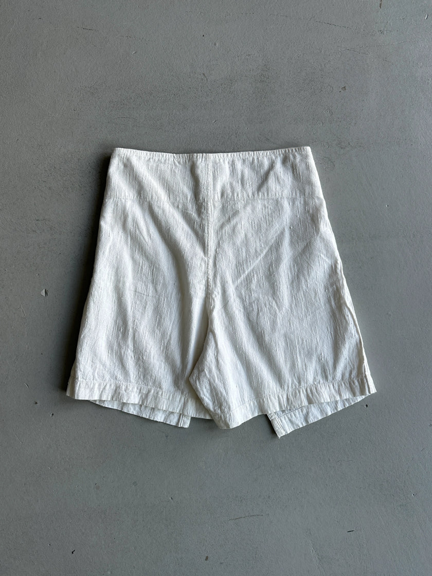 PLANTATION ISSEY MIYAKE - 1990s WRAP STYLE LINEN SHORTS
