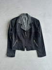 JANNE FAURE - 1990s CROP FIT JACKET WITH WOOL COLLAR