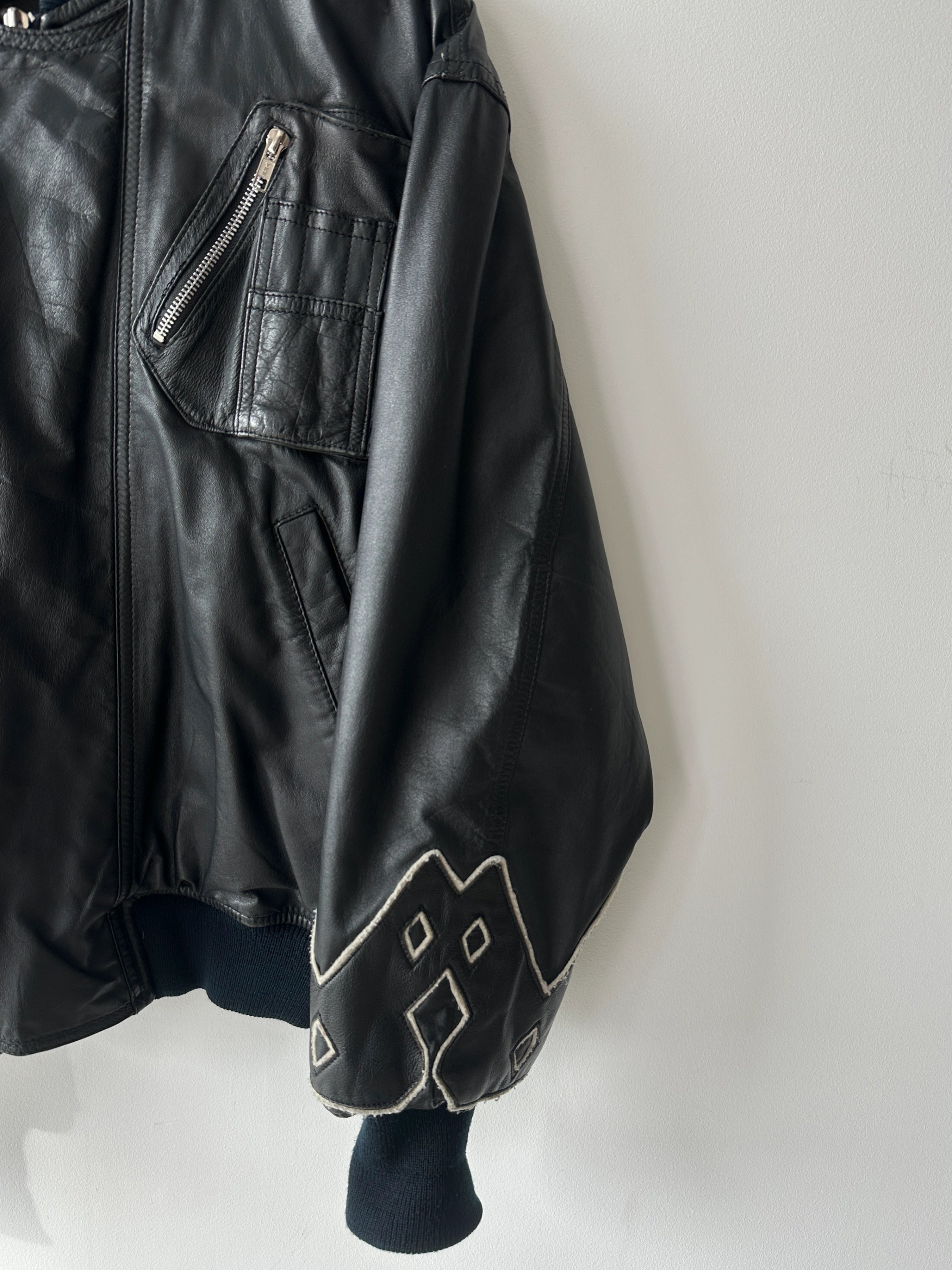 KANSAI YAMAMOTO - 1990s LEATHER BOMBER JACKET