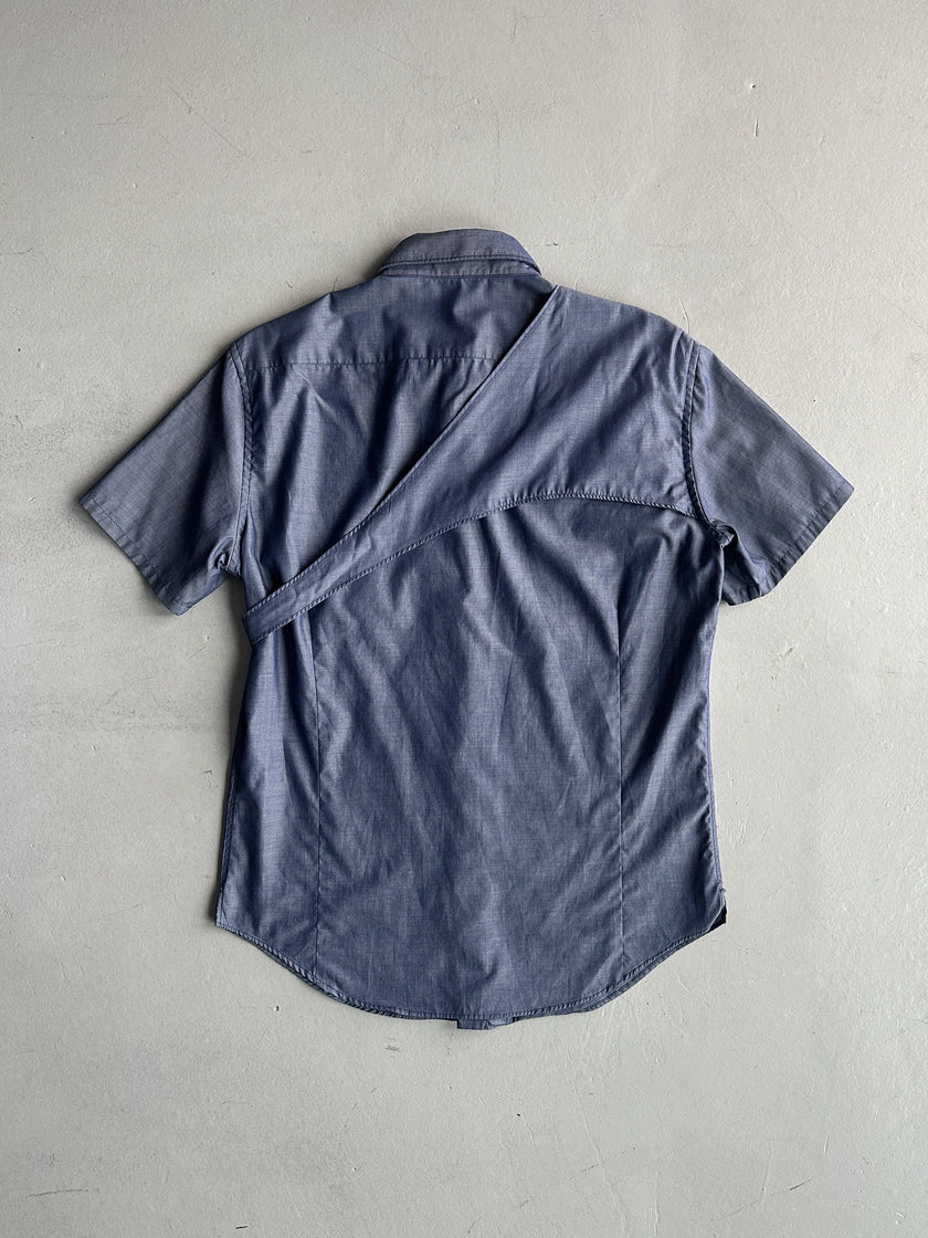 NEIL BARRETT - 2000s BONDAGE HALF SLEEVE SHIRT