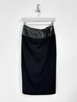 JEAN PAUL GAULTIER - A/W 1995 SAMPLE LONGUETTE SKIRT WITH LEATHER WAISTBAND