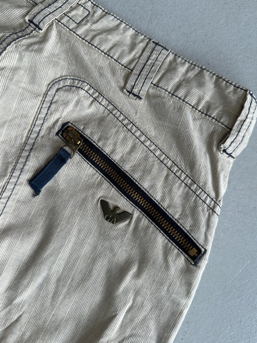 ARMANI JEANS - 1990s CONTRAST STITCHING REGULAR FIT TROUSERS