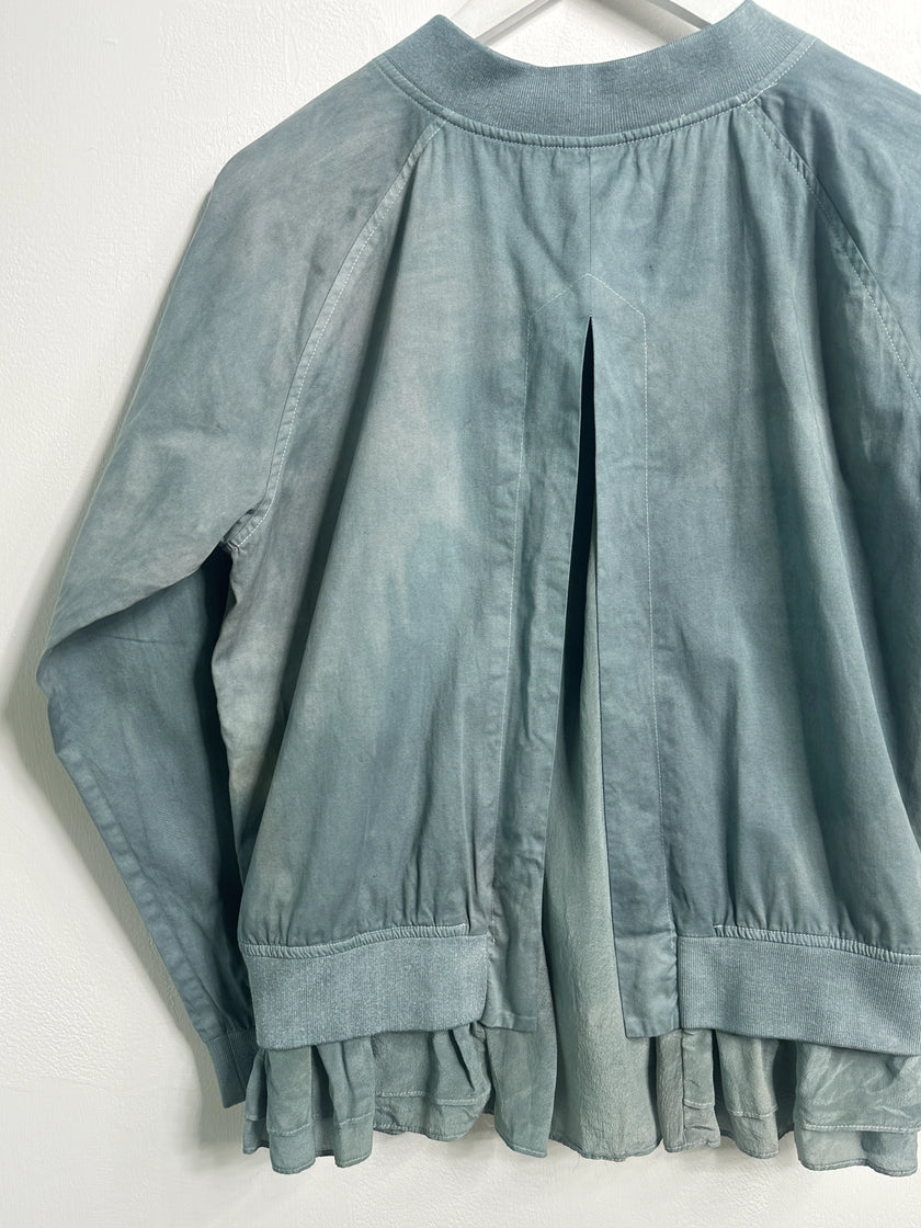 YOHJI YAMAMOTO Y'S - 1990s DYED BOMBER JACKET WITH SILK HEM AND BACK DETAIL