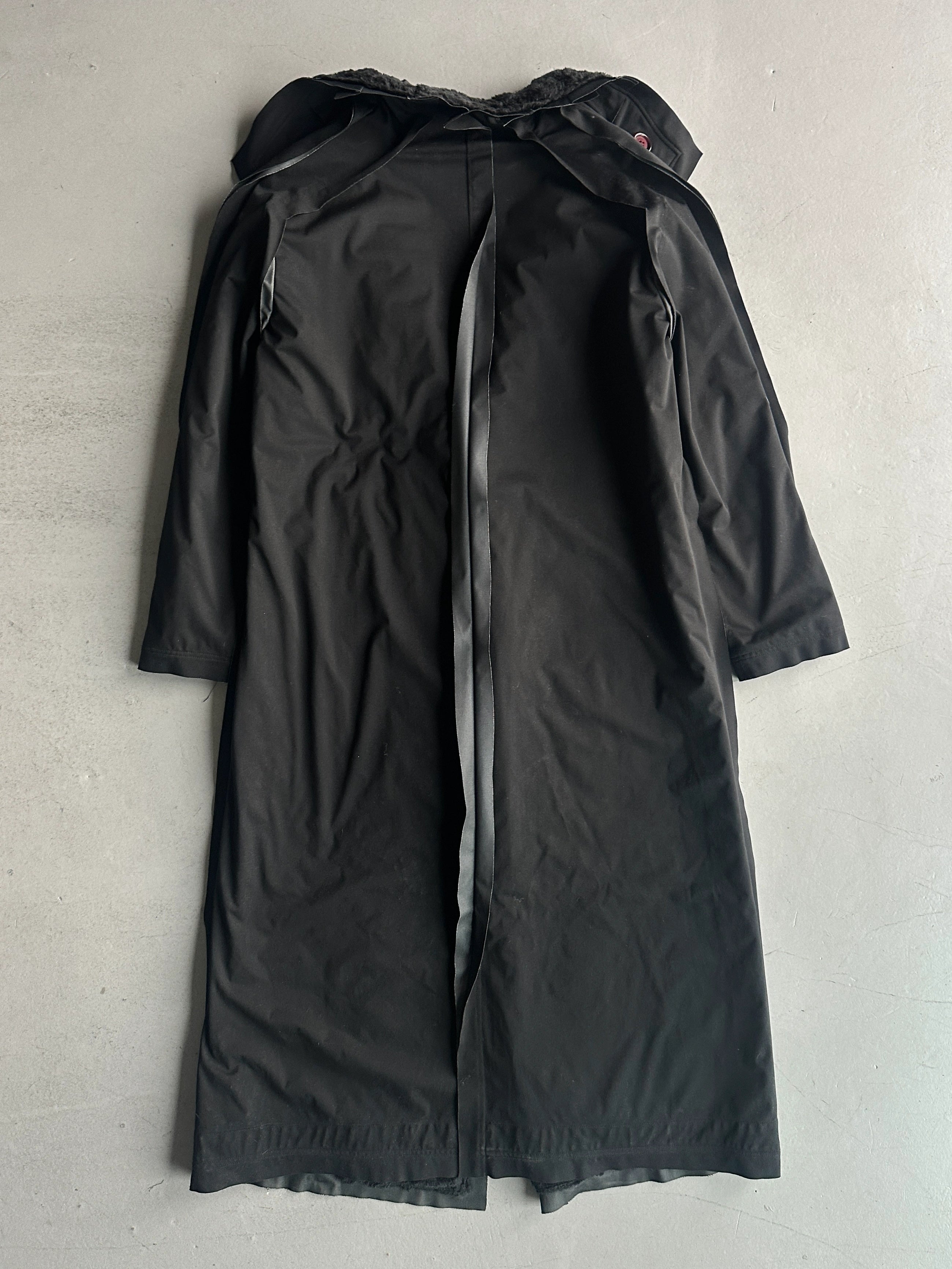 ARRSTON VOLAJU BY KOHSHIN SATOH - 1990s LONG TECHNICAL JACKET WITH FAUX FUR TRIM