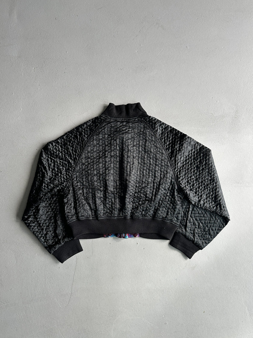 LOUIS FERAUD - 1980s REVERSIBLE BOXY FIT CROPPED BOMBER JACKET