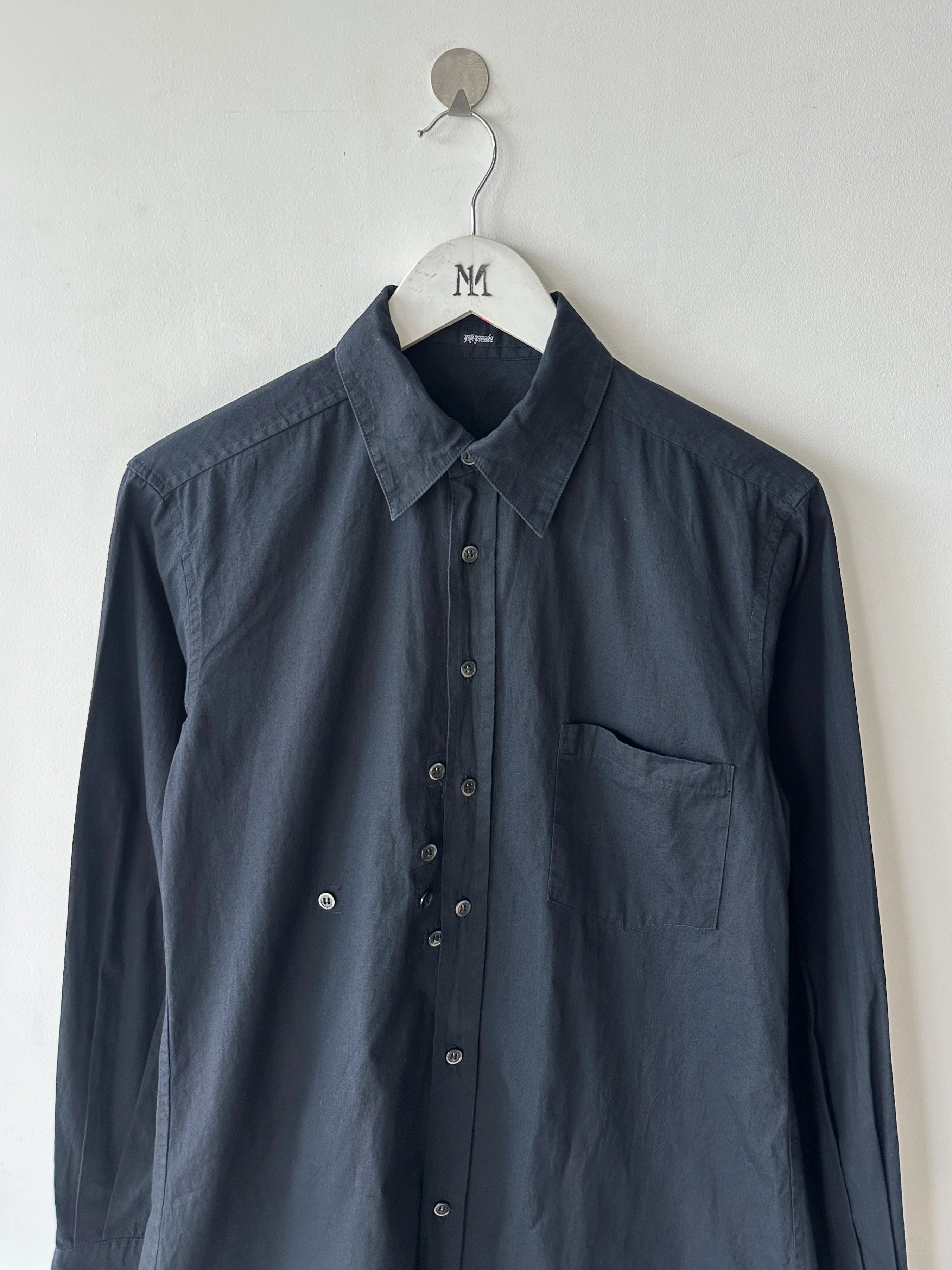 YUJI YAMADA - 1990s ASYMMETRIC FRONT PANEL LONG SLEEVE SHIRT