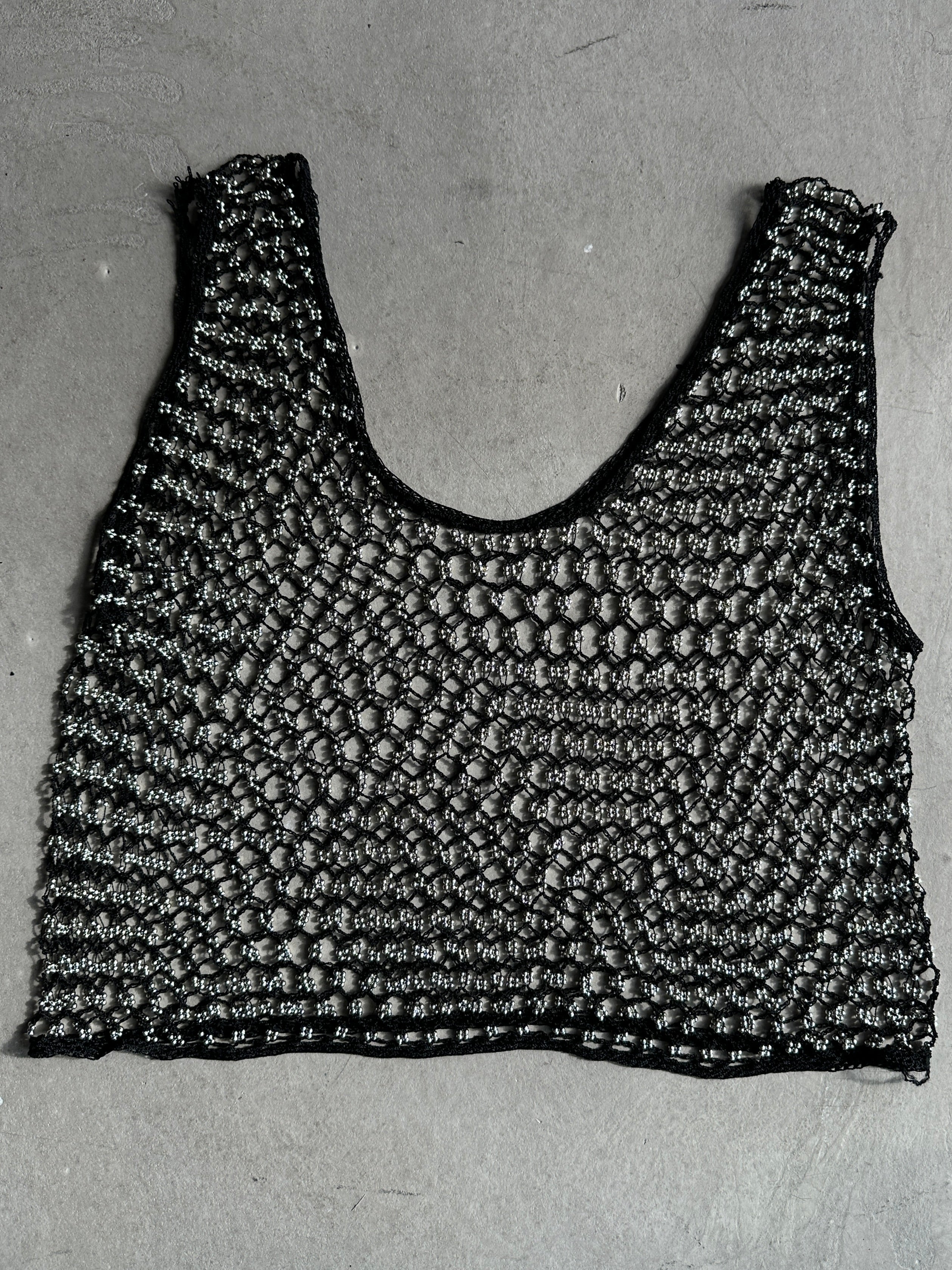 2000s RHINESTONE DETAIL SHEER MESH TANK TOP