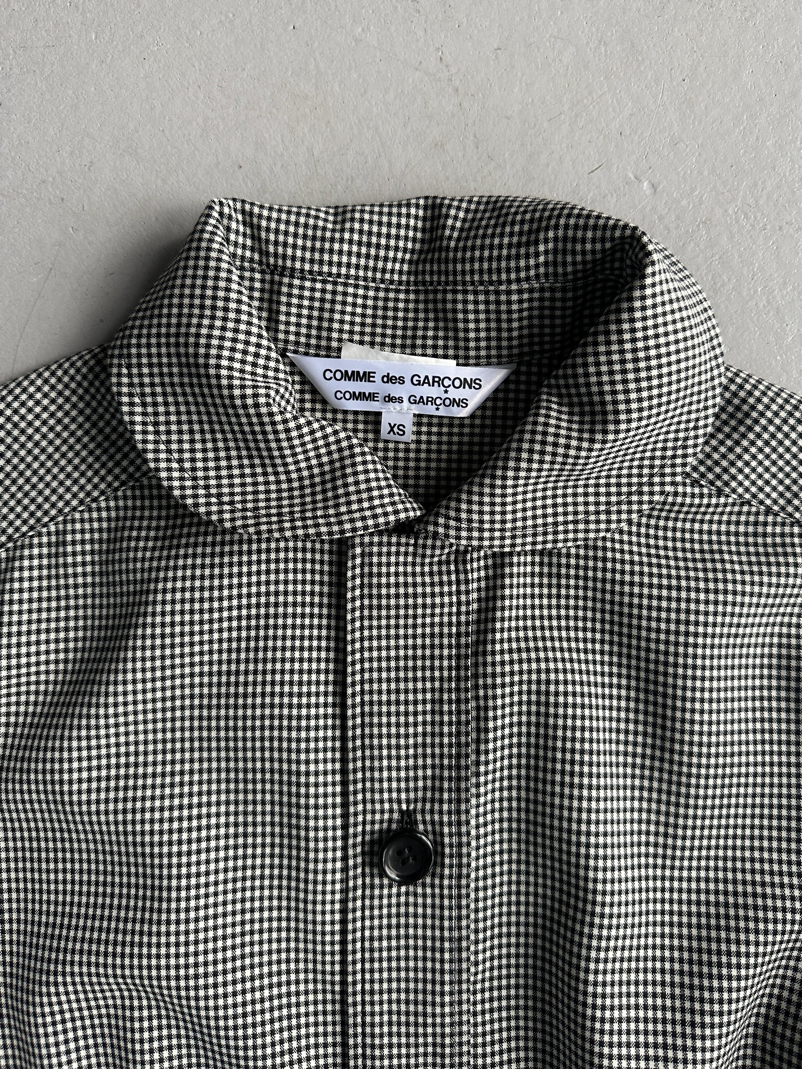 COMME DES GARÇONS - A/W 2018 BUTTONED FRONT GINGHAM CHECK COLLARED DRESS