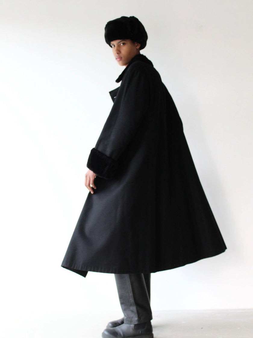 YOHJI YAMAMOTO NOIR - A/W 1996 DOUBLE BREASTED LONG FUR COAT