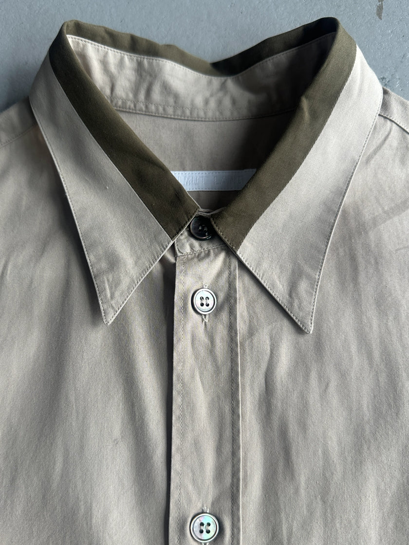 HELMUT LANG - S/S 1996 CONTRASTING COLLAR LONG SLEEVE SHIRT