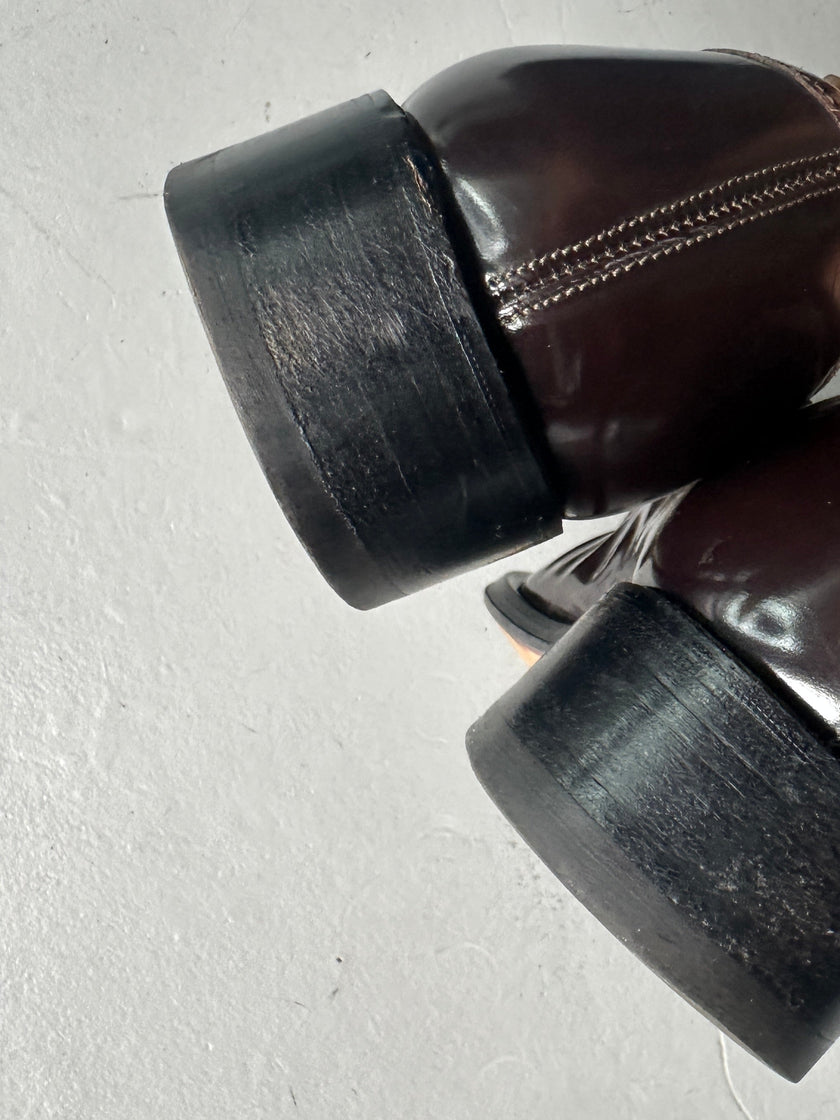 GUCCI - 1980s SQUARE TOE HORSEBIT LOAFERS