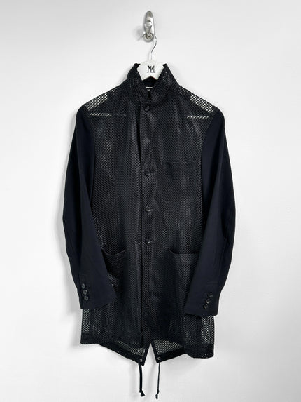 COMME DES GARÇONS - S/S 2025 PERFORATED MESH JACKET WITH CONSTRASTING SLEEVE