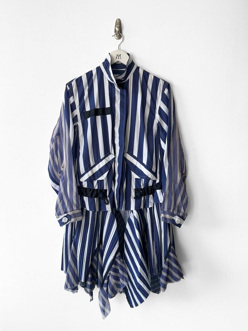 SACAI - F/W 2017 STRIPED JACKET WITH ASYMMETRICAL LAYERED HEM