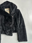 EMPORIO ARMANI - 1980s WAVED FAUX FUR BELTED JACKET