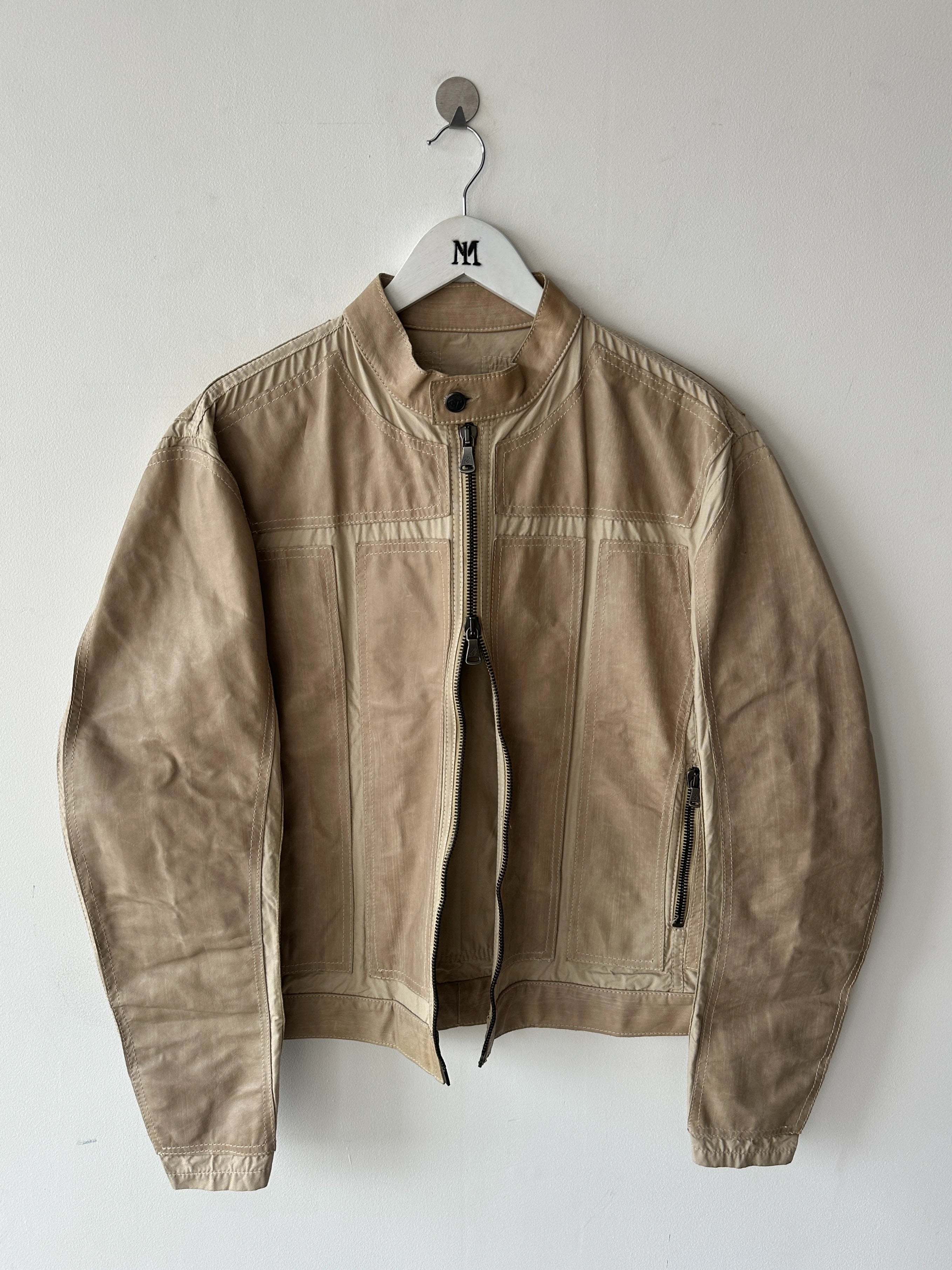GIANFRANCO FERRÉ - early 2000s PANELED LEATHER BIKER JACKET