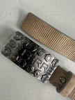 GIANFRANCO FERRÉ -  early 2000s WAXED LEATHER BELT WITH METAL BUCKLE