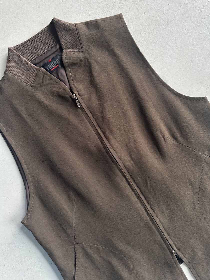 HIROKO KOSHINO - 1990s ZIPPED VEST GILET