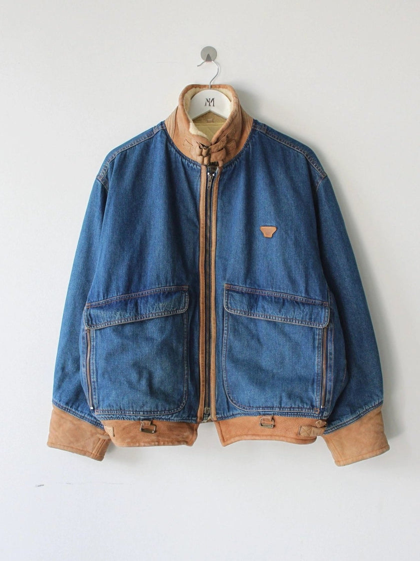 EMPORIO ARMANI – 1980s DENIM & MOUTON BLOUSON