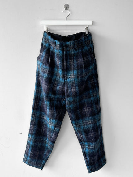 NICHOLAS DALEY - F/W 2021 CHECKED WOOL FRONT PLEATS TROUSERS