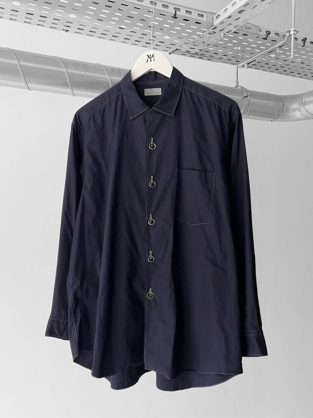 COMME DES GARÇONS- F/W 1990 LONG SLEEVE SHIRT WITH KEY RINGS CLOSURE