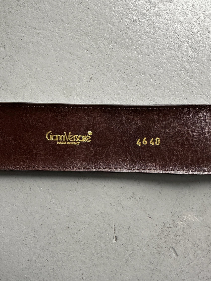 GIANNI VERSACE - 1980s DOUBLE BUCKLE LEATHER BELT