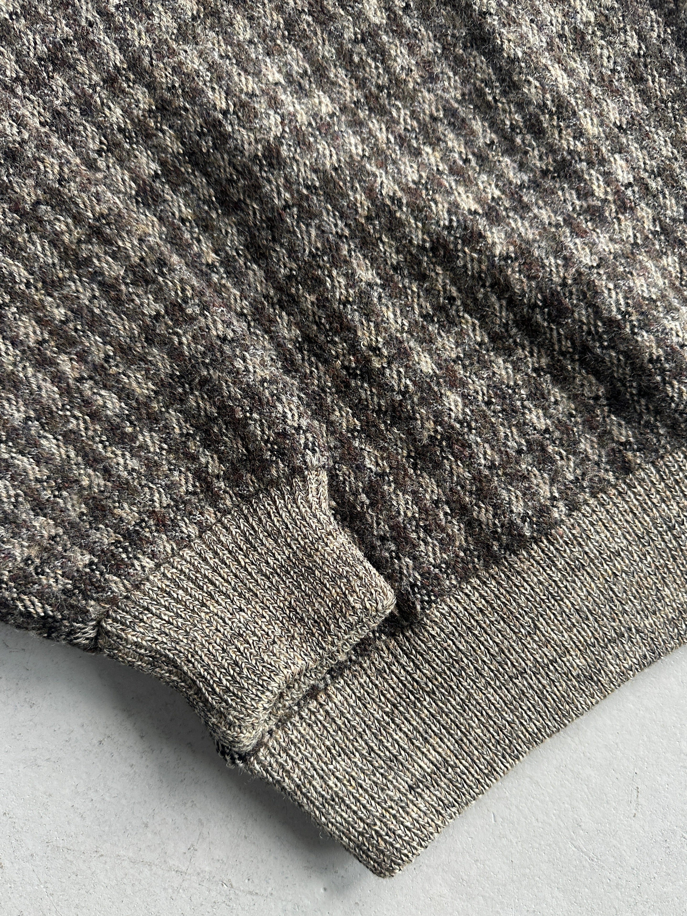 ISSEY MIYAKE - 1980s V NECK CHUNKY KNIT BOXY FIT JUMPER
