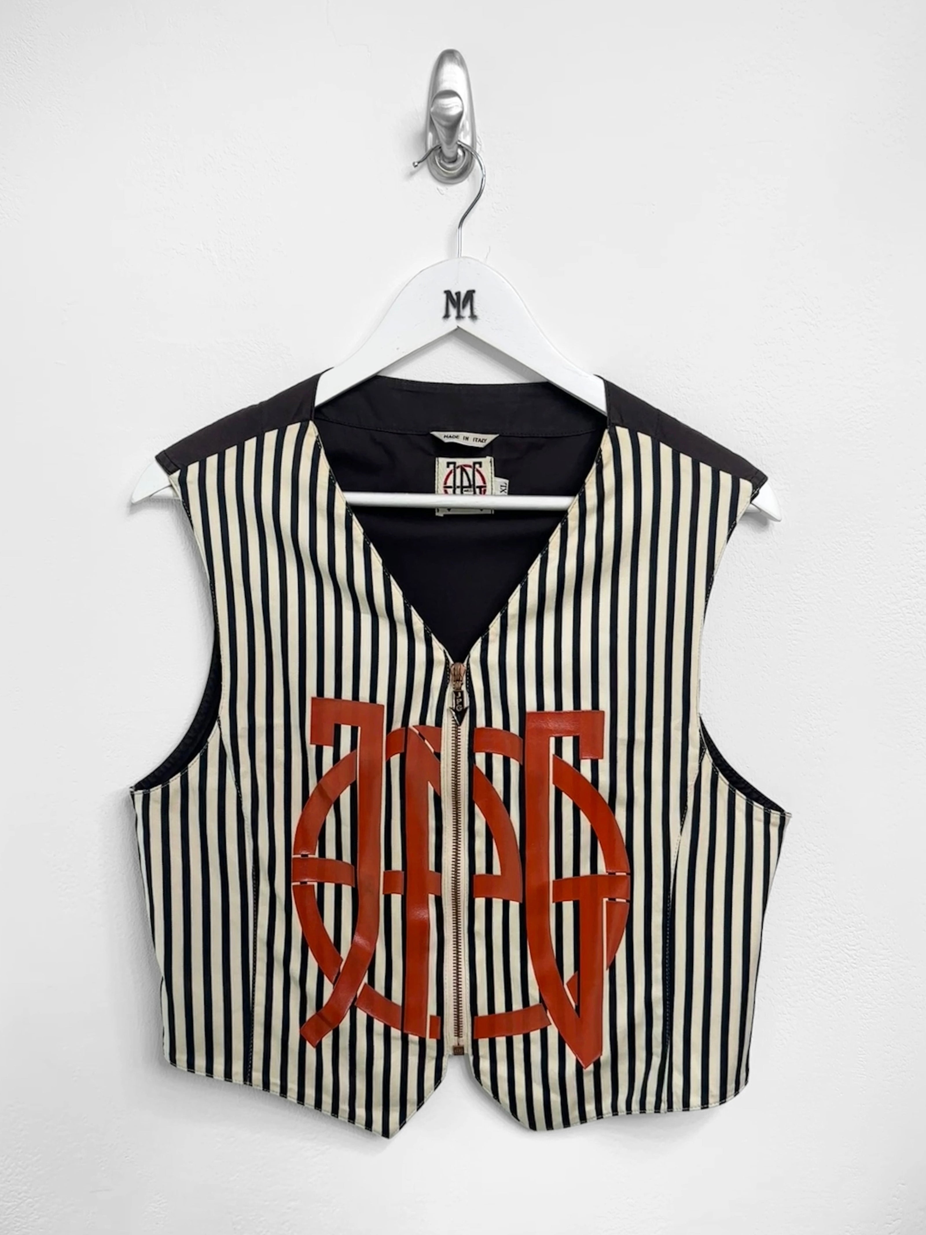 JEAN PAUL GAULTIER - 1990s STRIPED VEST ZIPPED GILET