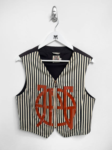 JEAN PAUL GAULTIER - 1990s STRIPED VEST ZIPPED GILET