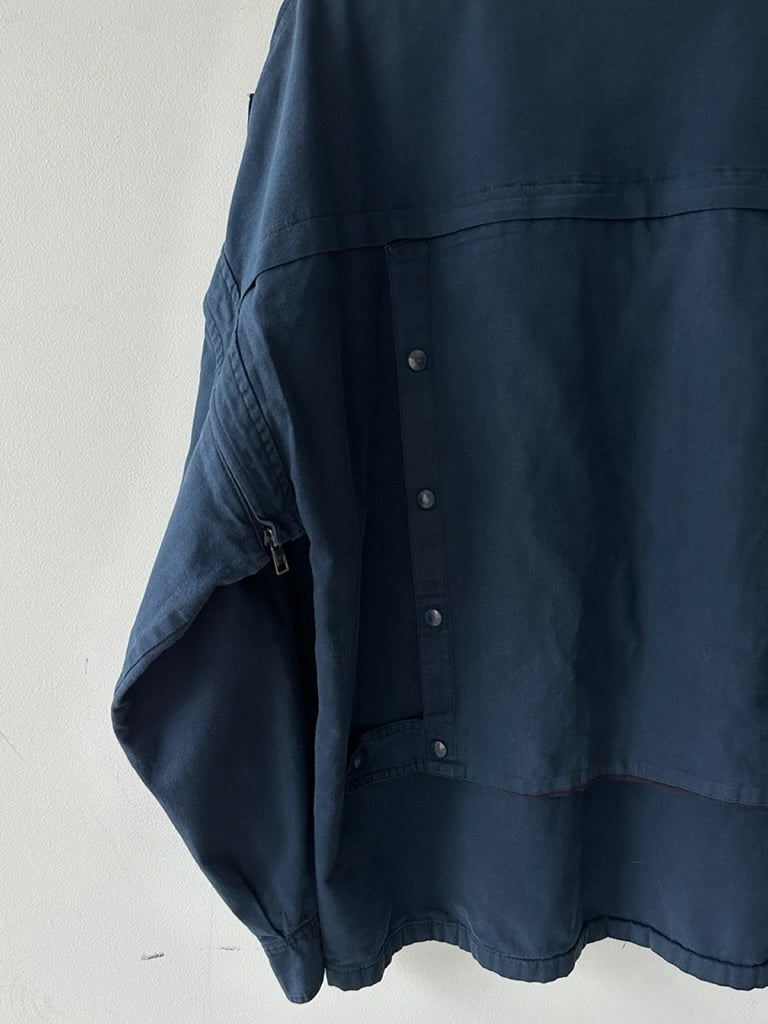 VALENTINO - 1980s 2 IN 1 COTON JACKET VEST WITH BACK PANEL DETAIL