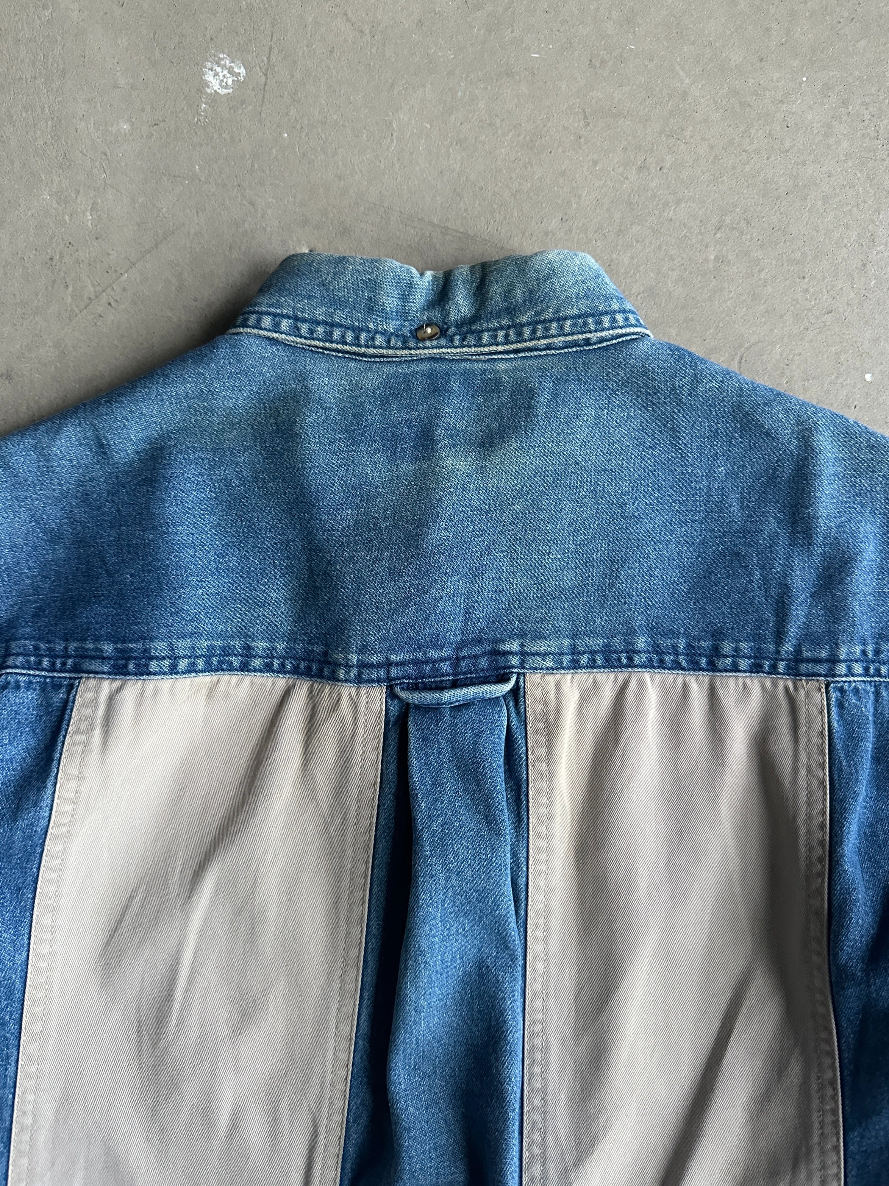 1980s PANELED DENIM LONG SLEEVE SHIRT