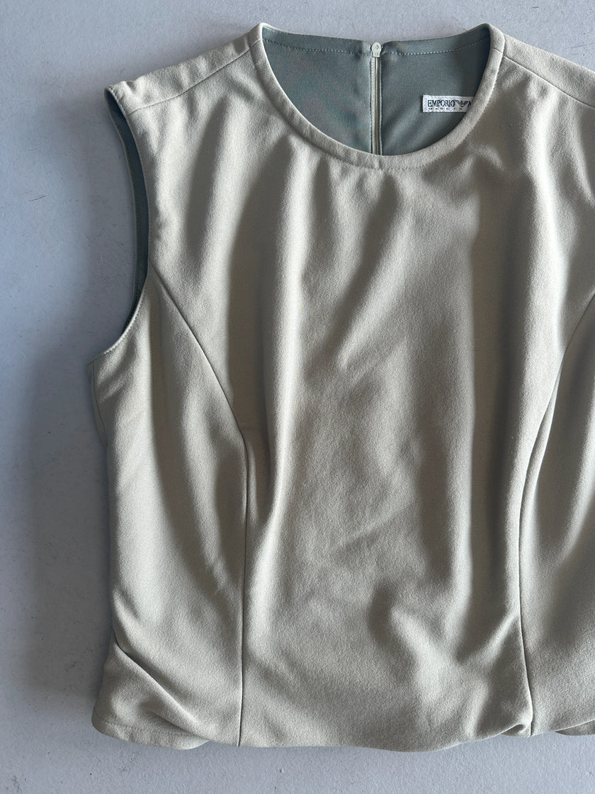 EMPORIO ARMANI - 1990s ZIPPED BACK VEST TOP