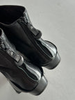 MARITHÉ + FRANÇOIS GIRBAUD - early 2000s SOFT LEATHER ANKLE BOOTS WITH LACE WRAPAROUND DETAILING