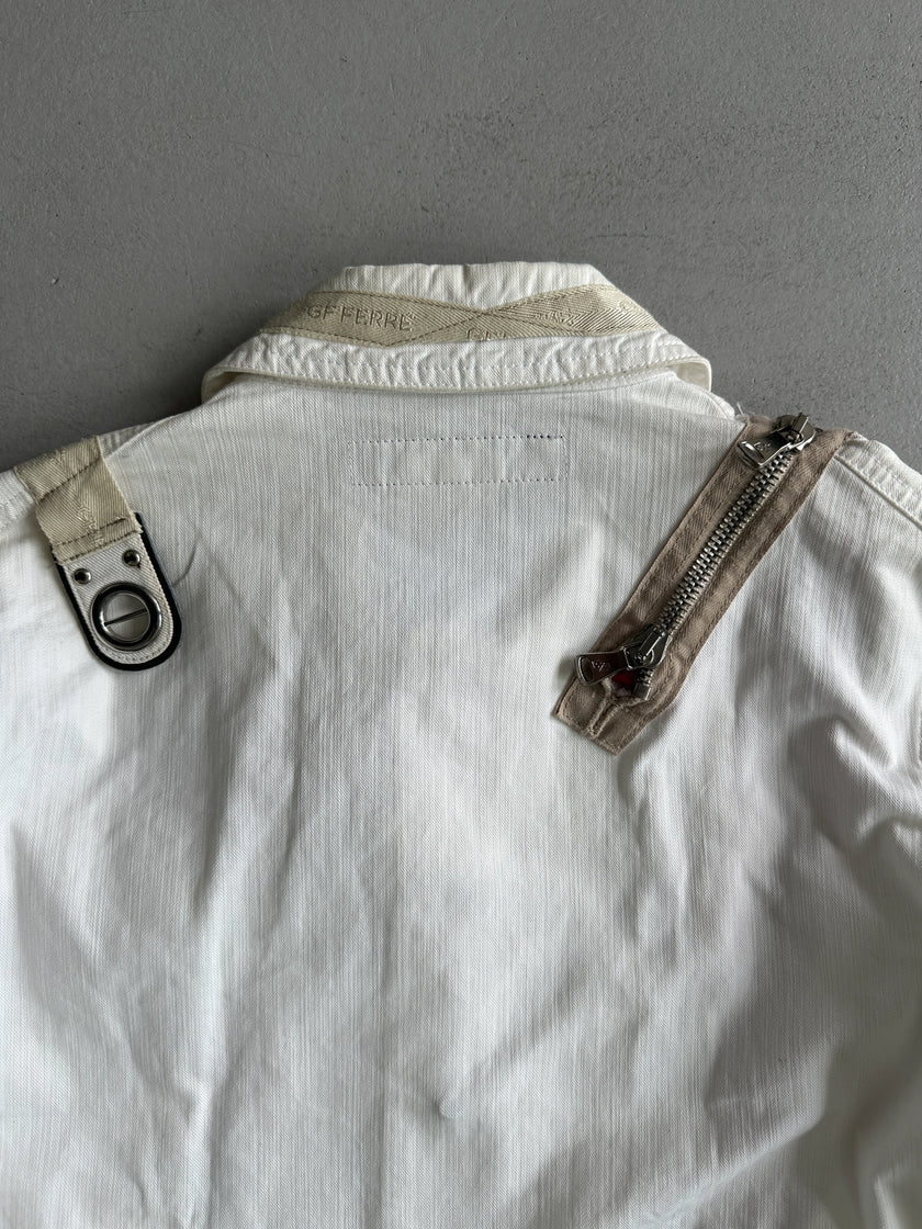 GIANFRANCO FERRÉ - 1990s ZIP DETAIL FRONT DENIM JACKET