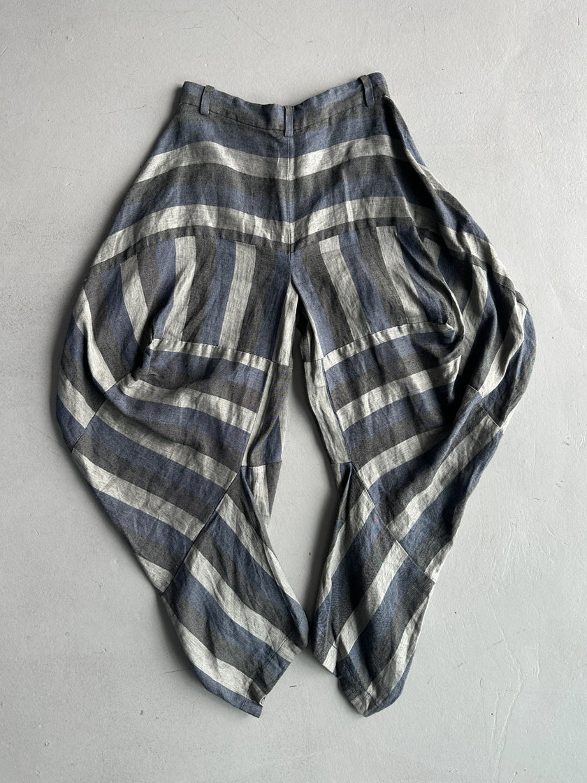 VIVIENNE WESTWOOD - 2000s SCULPTURAL LINEN TROUSERS