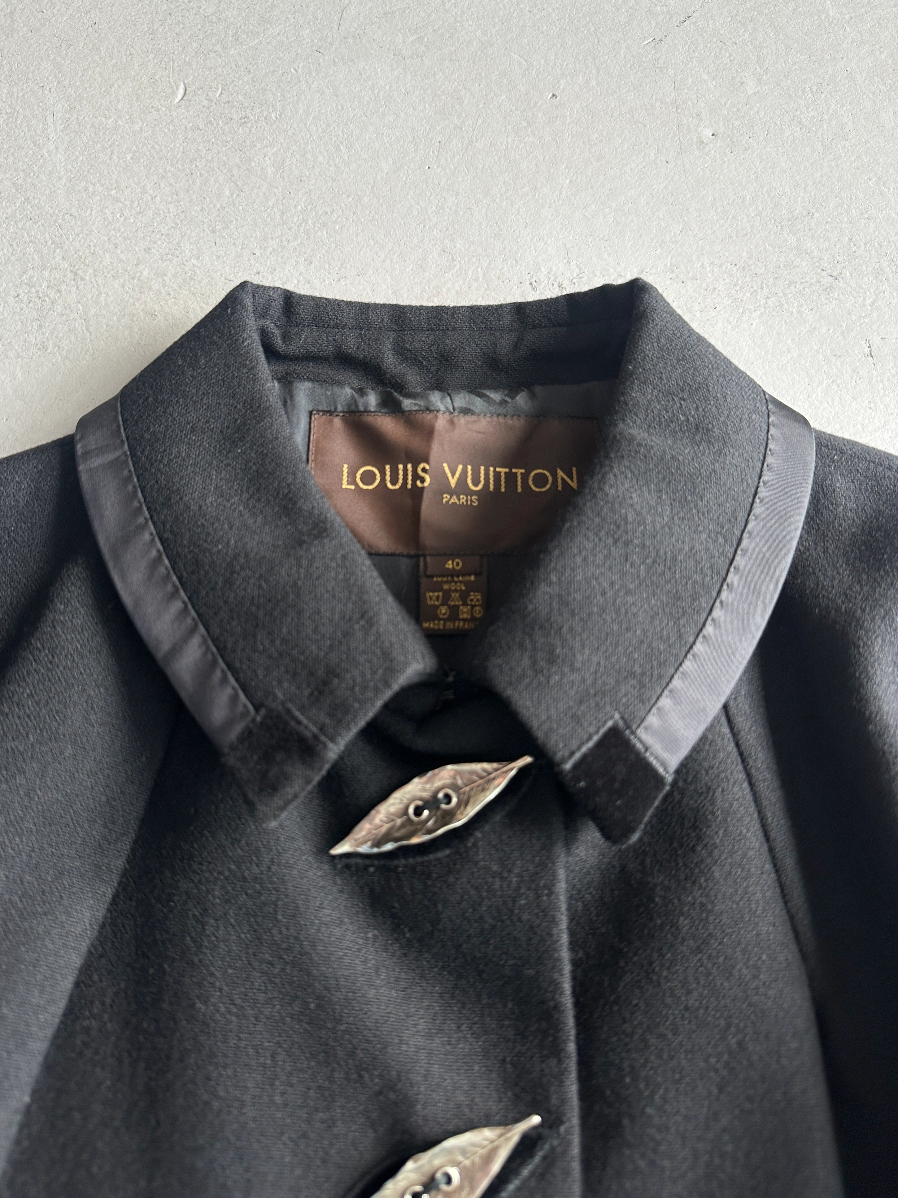 LOUIS VUITTON by MARC JACOBS - A/W 2004 CROP FIT WOOL BLAZER WITH LEAF BUTTONS DETAIL