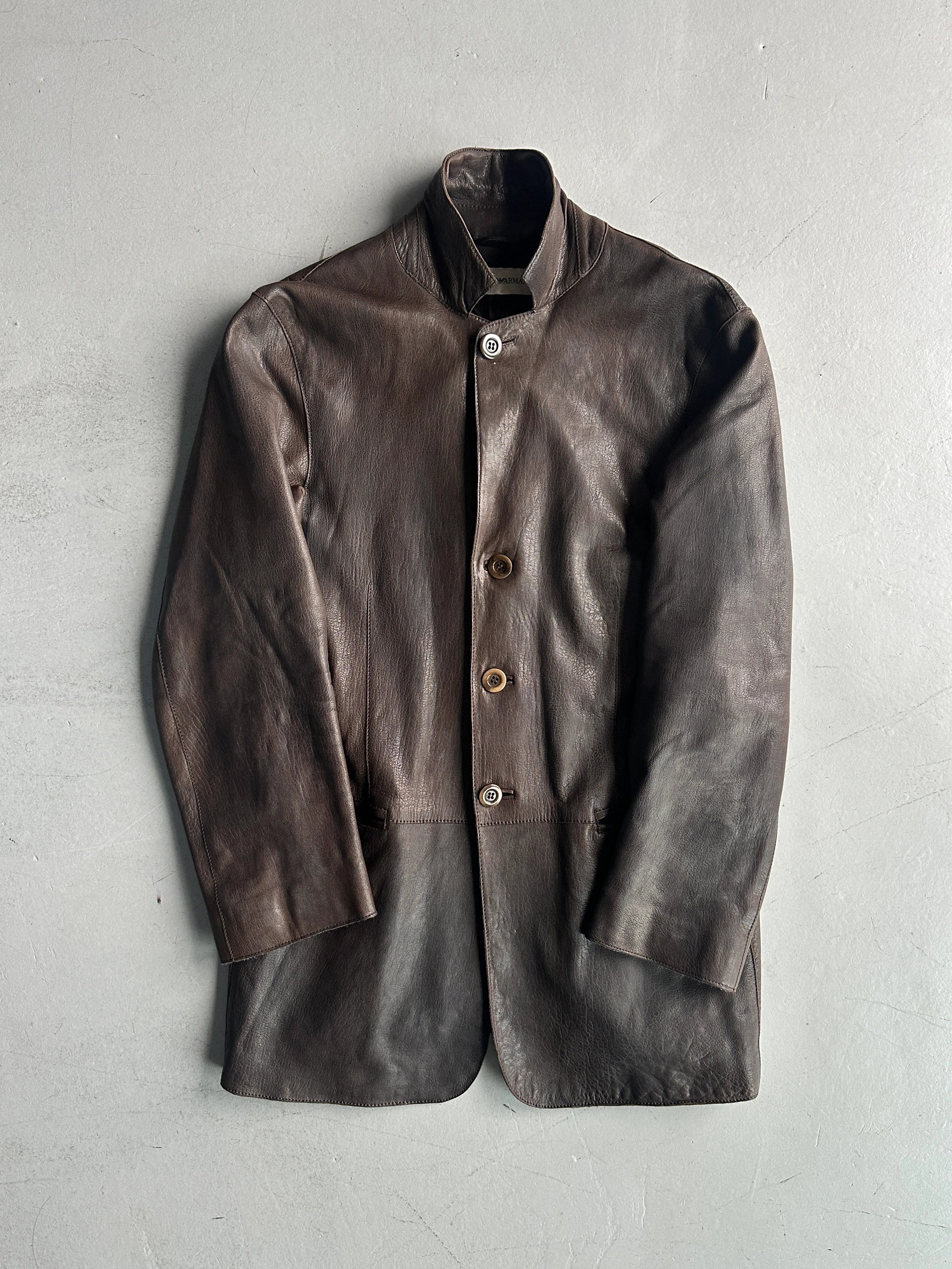 EMPORIO ARMANI - S/S 2004 MIDI LENGTH SOFT LEATHER JACKET