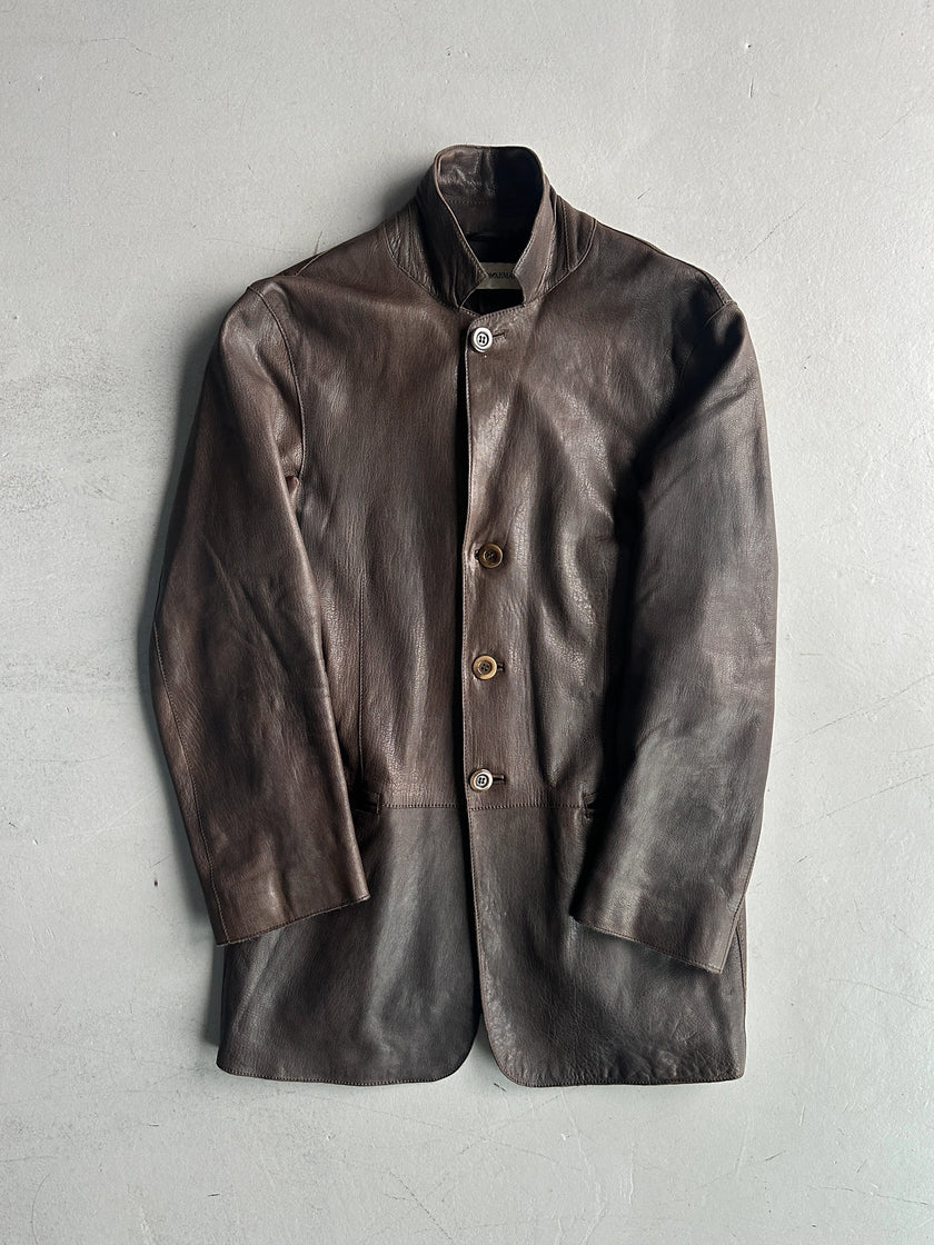 EMPORIO ARMANI - S/S 2004 MIDI LENGTH SOFT LEATHER JACKET