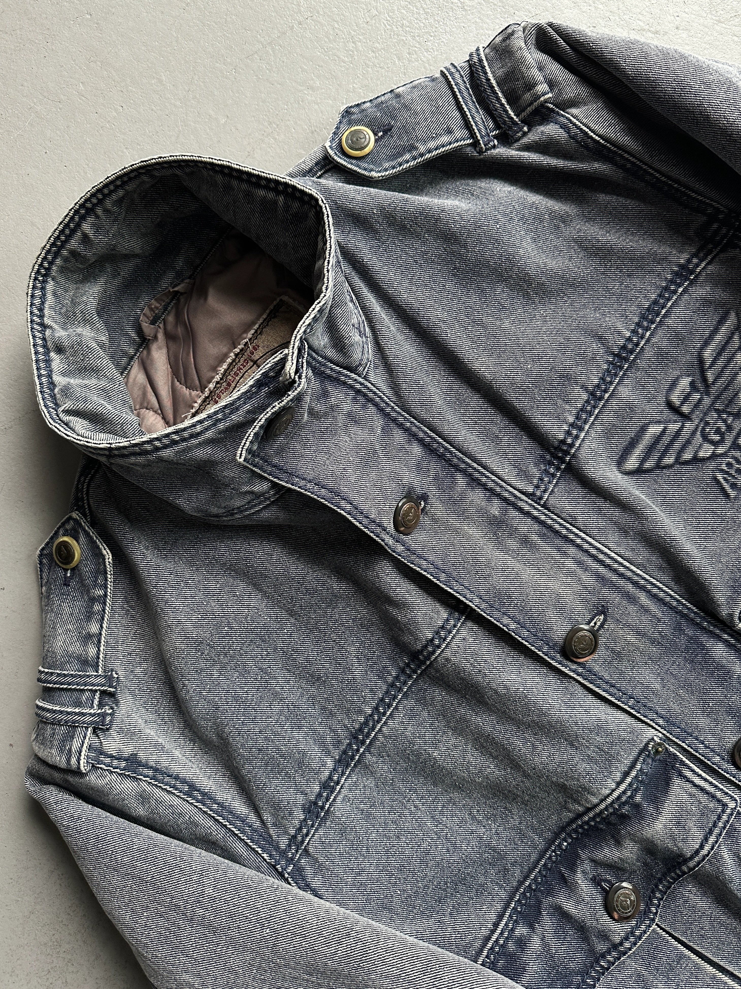 ARMANI JEANS - early 1990s WOOL LINING DENIM BOMBER JACKET