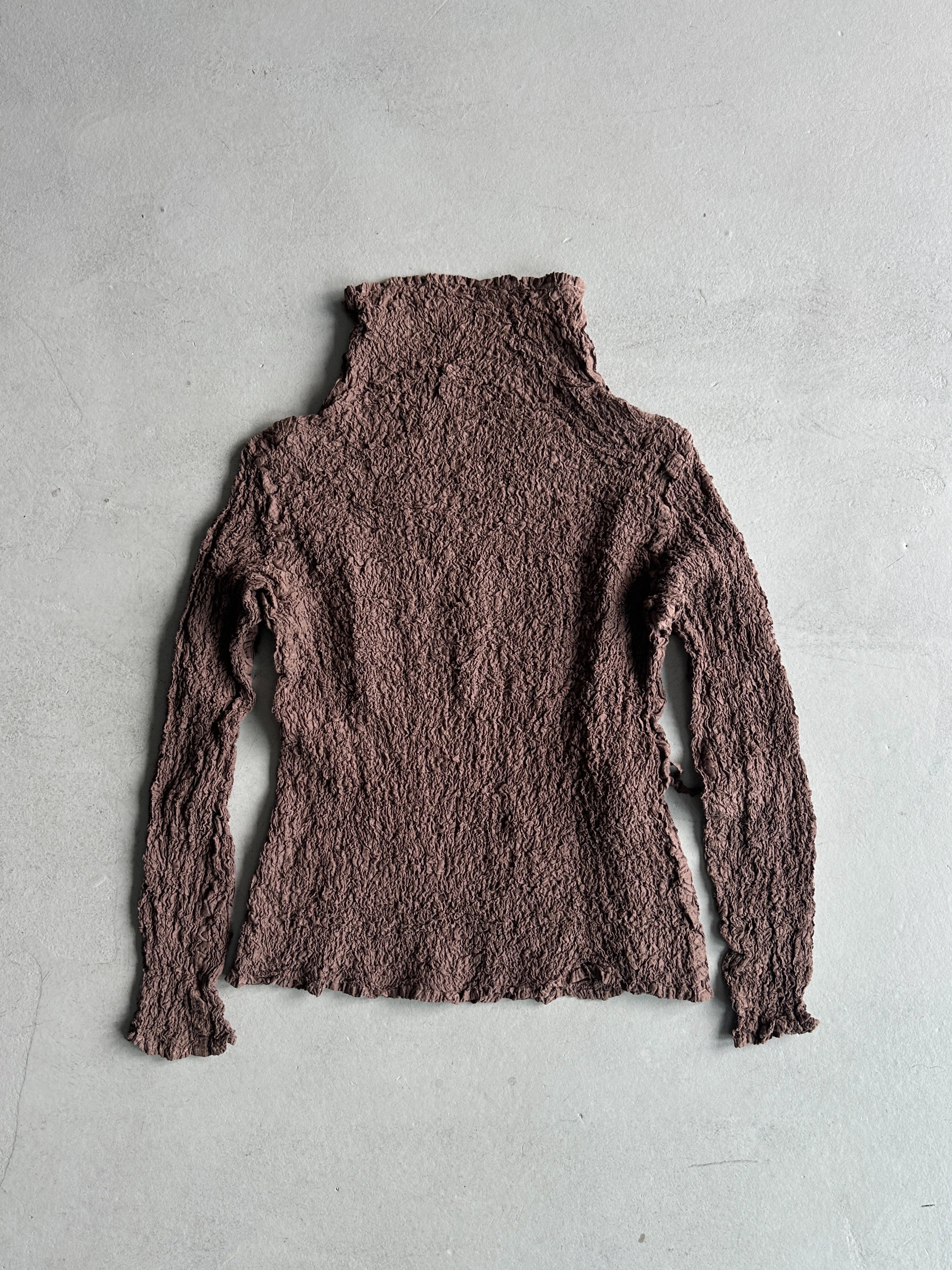 ISSEY MIYAKE ME CAULIFLOWER - 2000s LONG SLEEVE TOP WITH SIDE POCKET