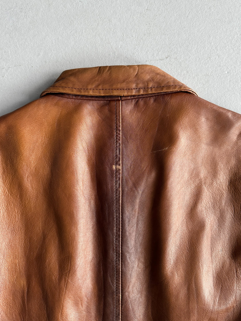 GAETANO NAVARRA - S/S 2007 MULTI POCKET DISTRESSED LEATHER JACKET