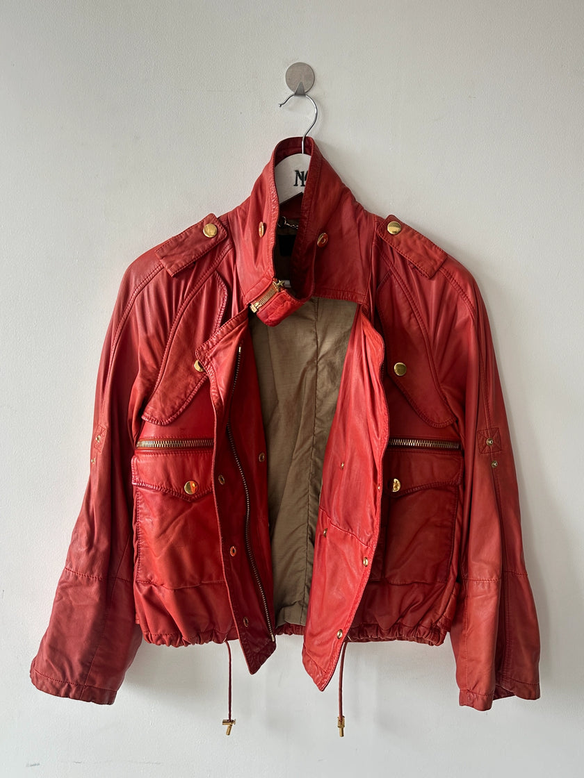 GUCCI - S/S 2009 ROLLED UP SLEEVE SOFT LEATHER BIKER JACKET