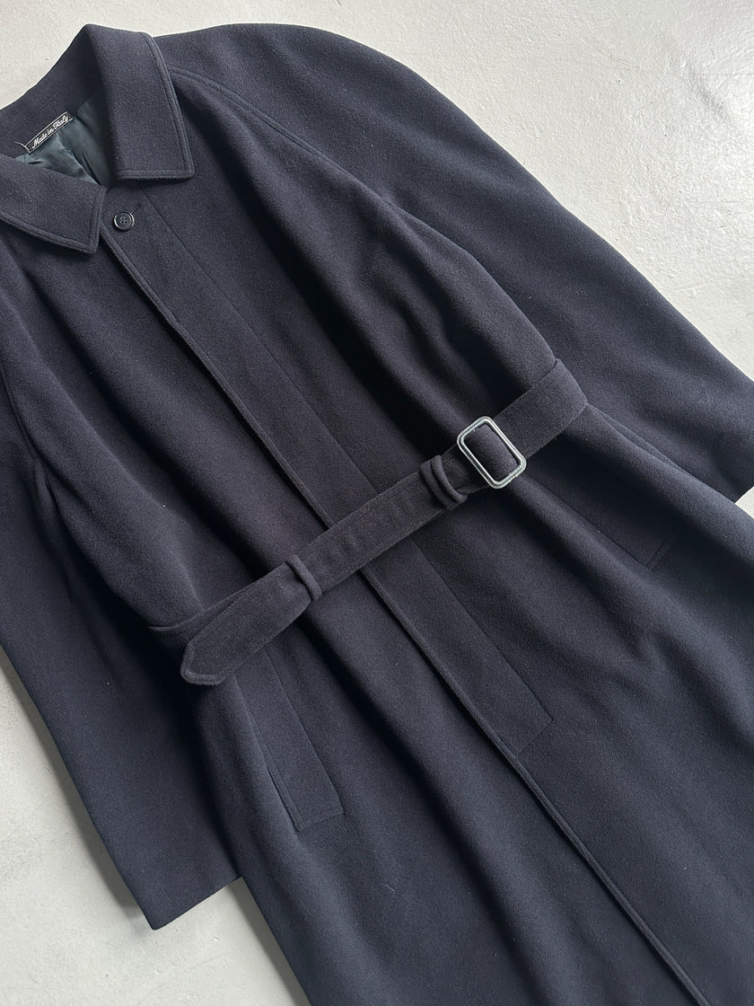 EMPORIO ARMANI - 1980s DROPPED SHOULDERS LONG COAT