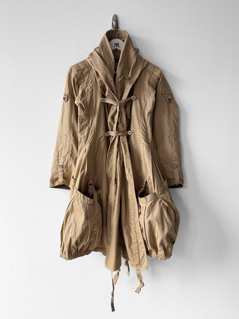 MARITHÉ + FRANÇOIS GIRBAUD - F/W 2008 RUCHED FRONT ADJUSTABLE WOOL JACKET