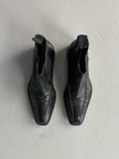 ITALIAN LABEL 2000s LEATHER BOOTS WITH APRON STITCHING