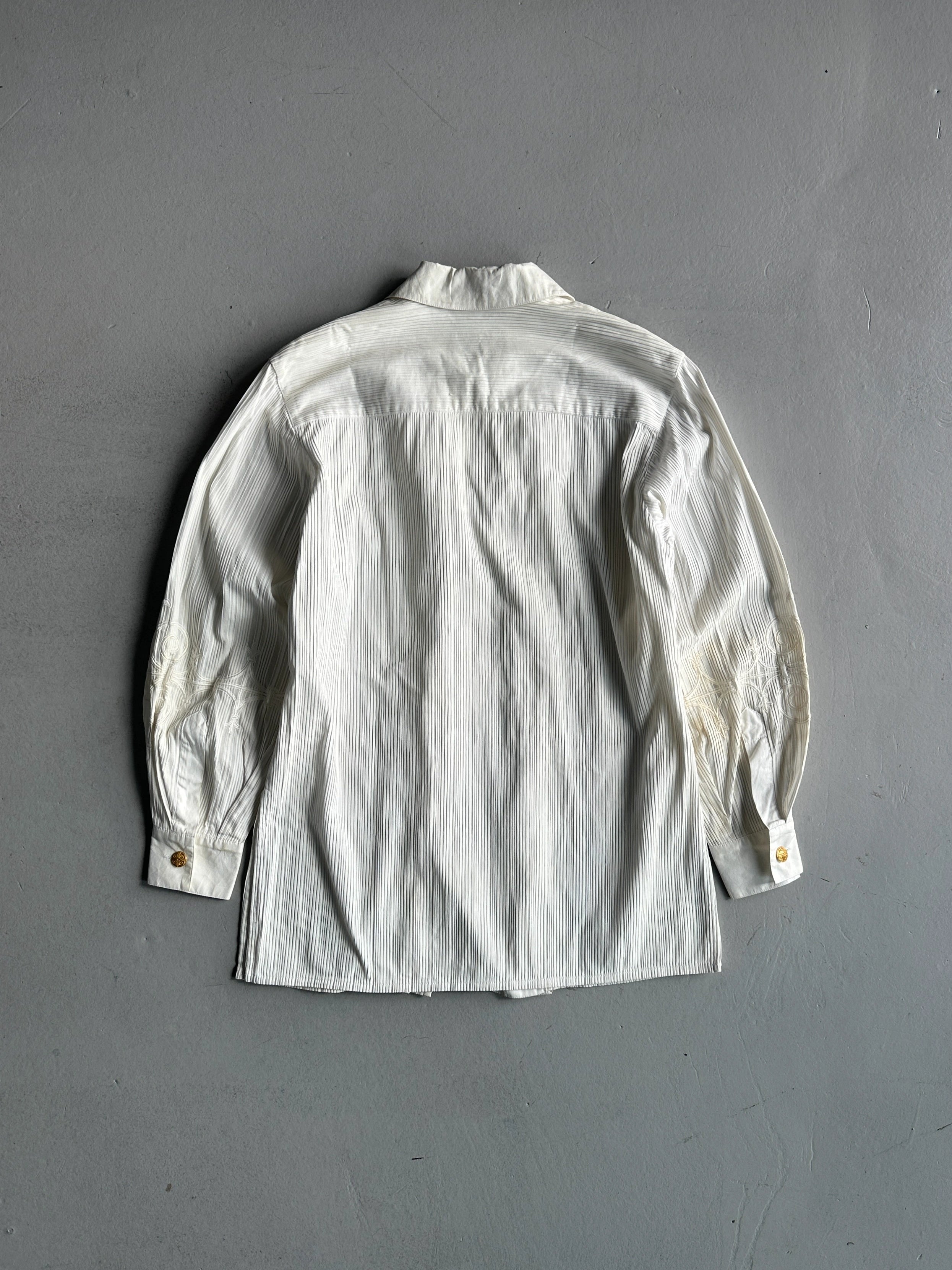 ESCADA - 1980s EMBROIDERED PLEATED BLOUSE