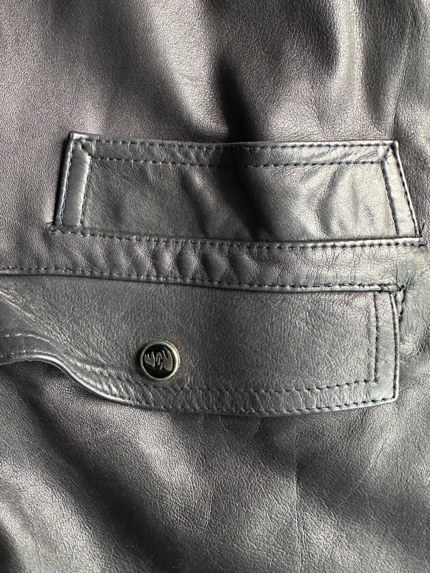 MARITHÉ + FRANÇOIS GIRBAUD X COMPAGNIE DES MONTAGNES & DES FORETS - 1980s LAYERED FRONT LEATHER JACKET