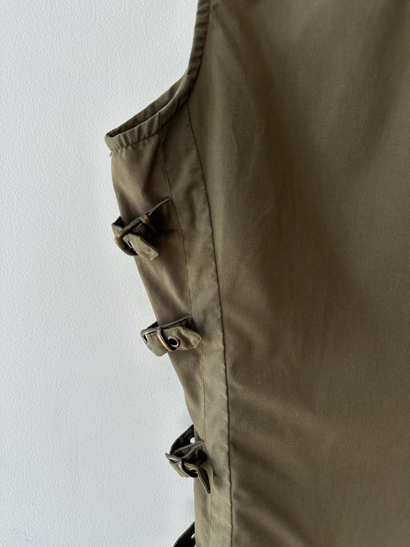 DANIELE ALESSANDRINI - early 2000s VEST SHIRT WITH SIDE BUCKLE STRAPS