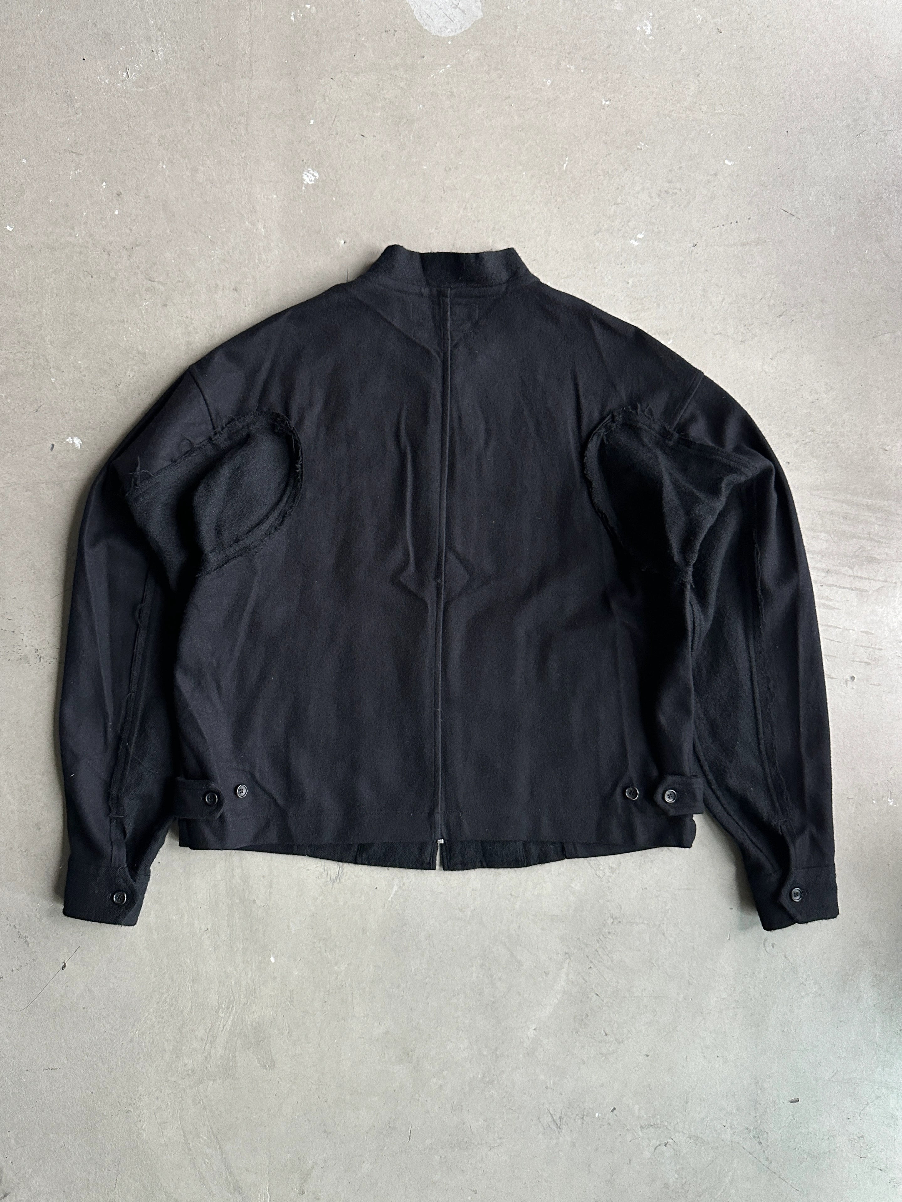 COMME DES GARÇONS - 1990s WOOL ZIPPED OVERSHIRT JACKET